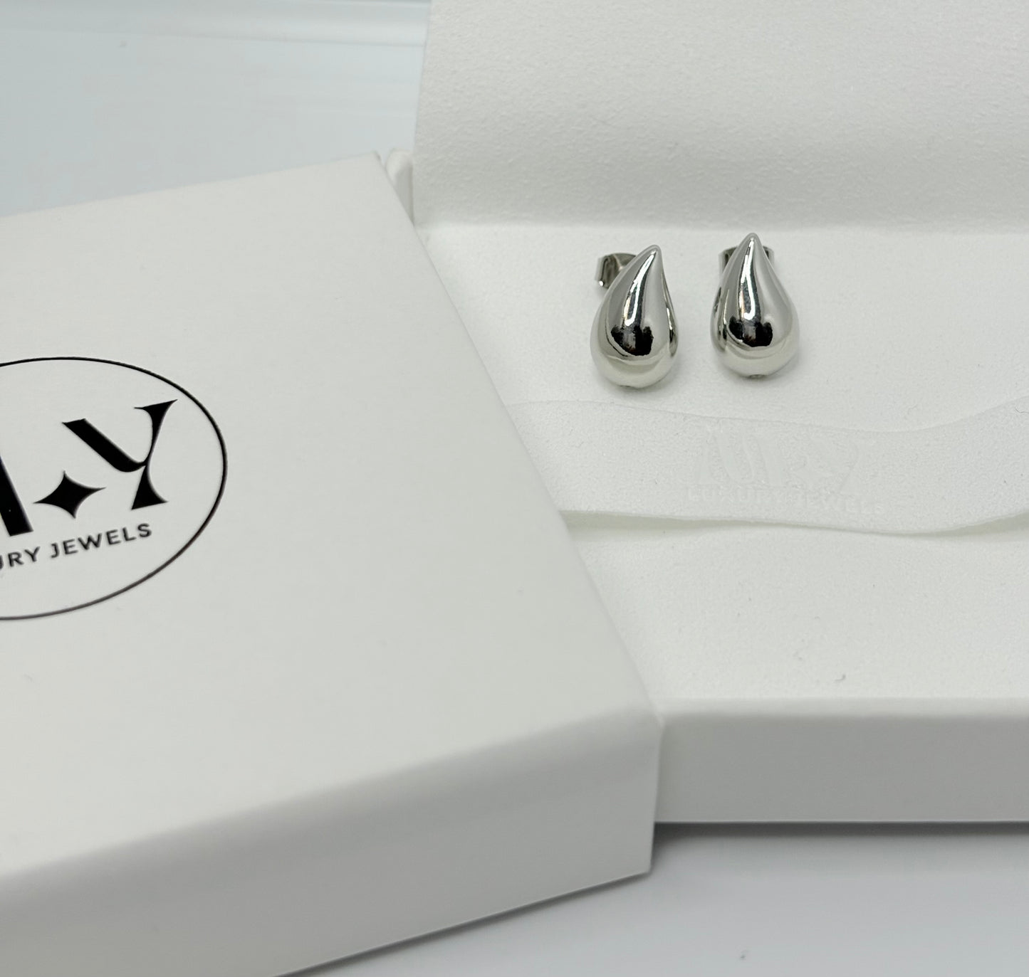 Sterling Silver Teardrop Stud Earrings