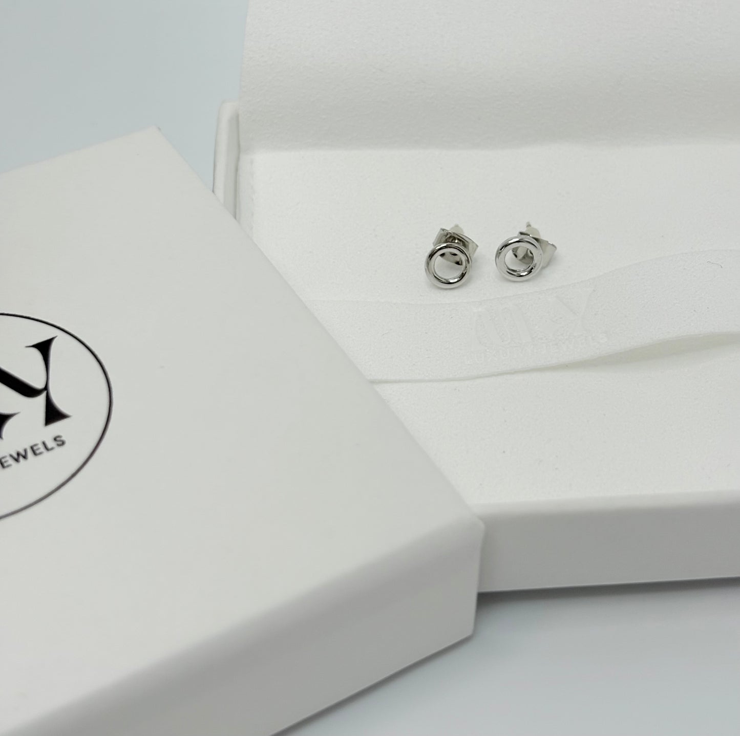 Circle Gold Dipped Stud Earrings