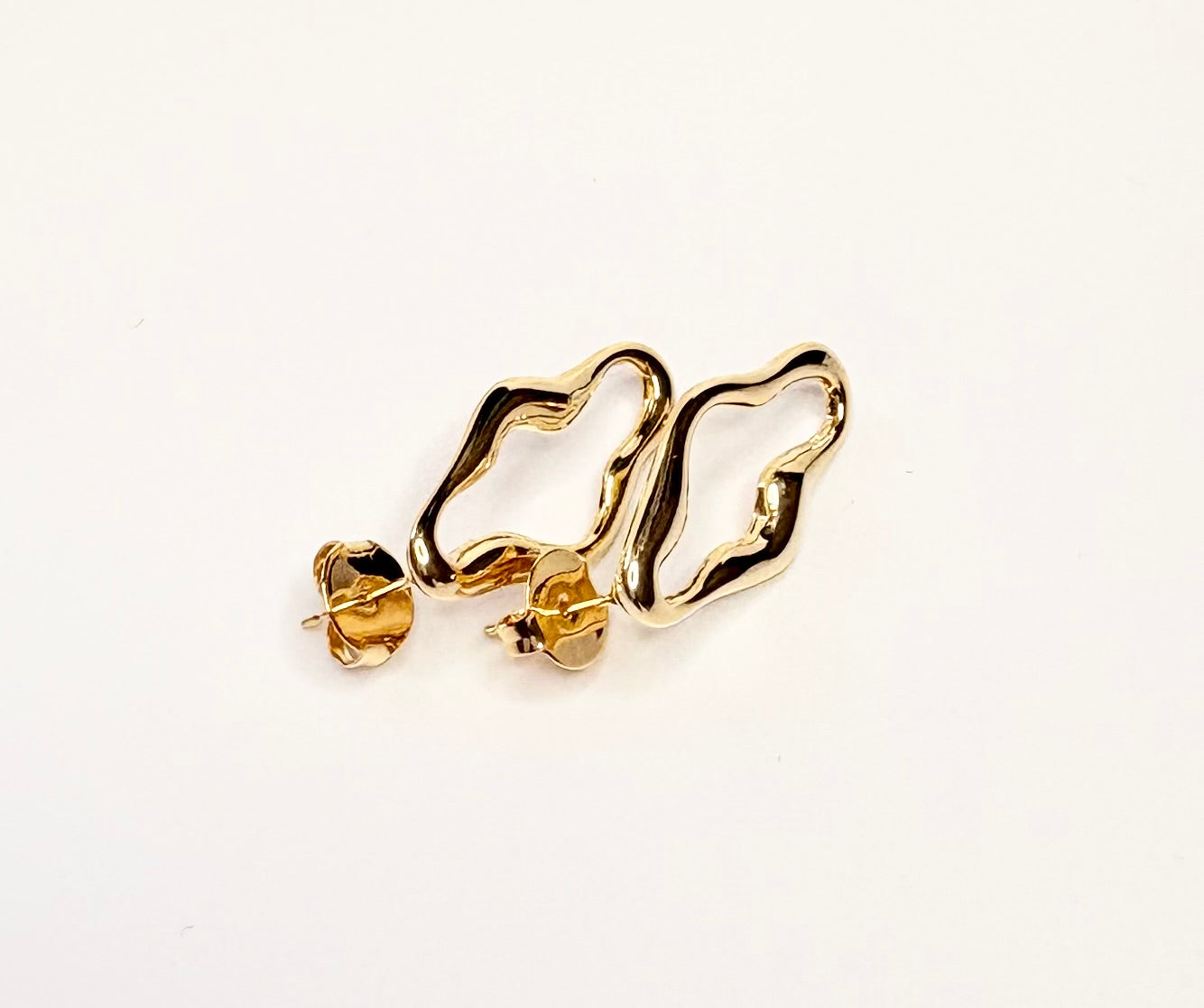 18K Gold Filled Organic Hoop
