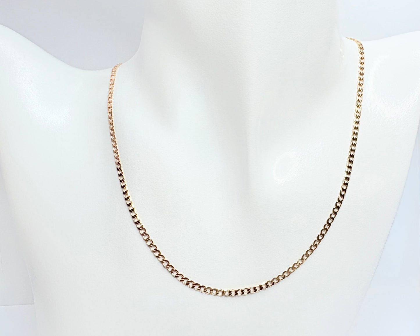 18K Gold Filled Curb Chain Necklace