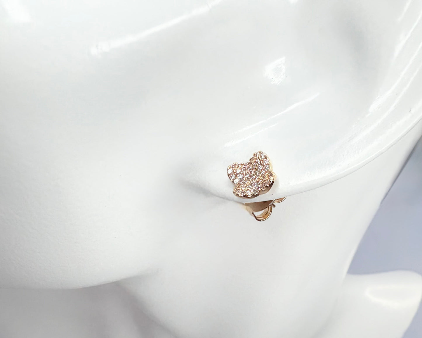 Clover Pave 18K Gold Filled Stud