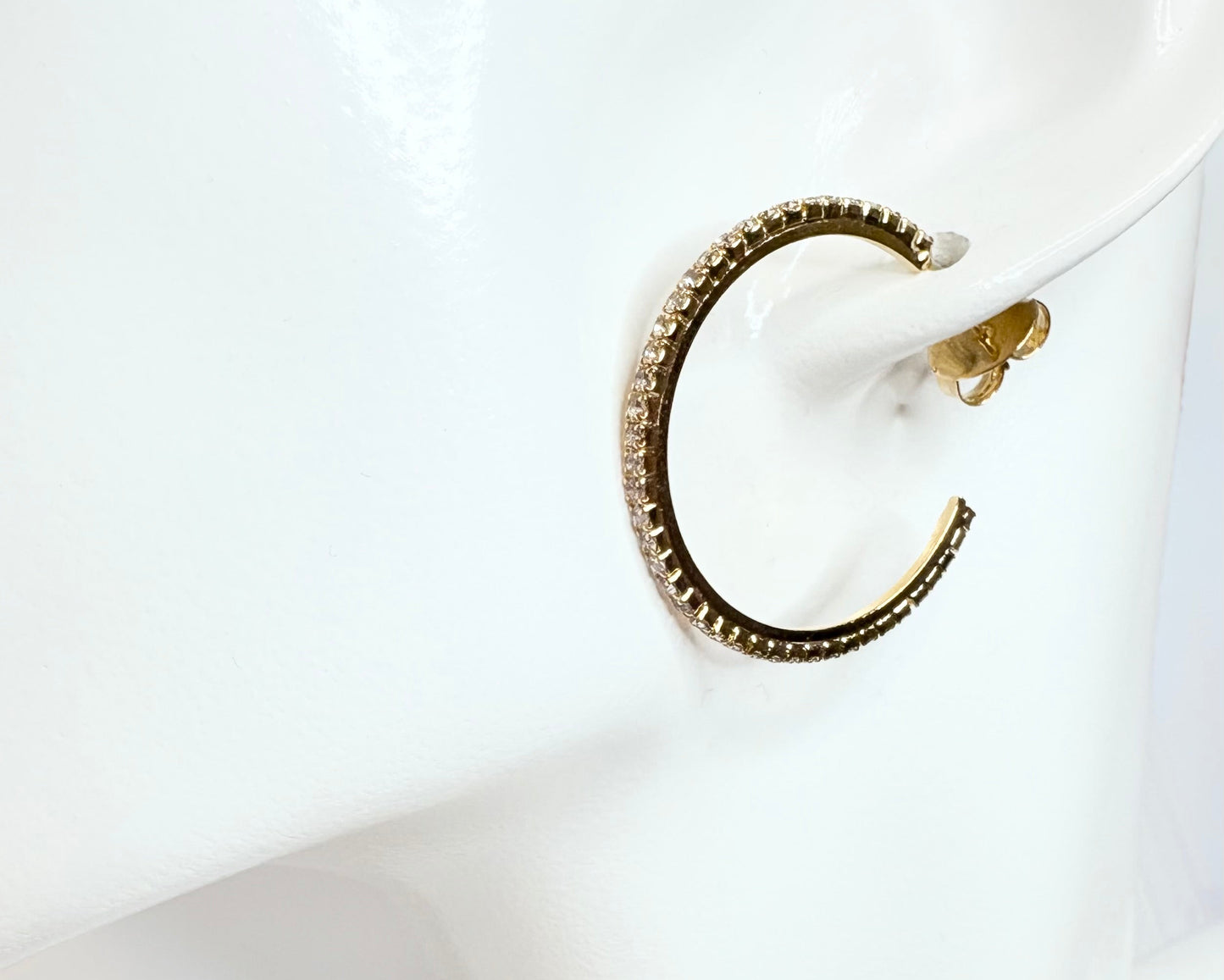 Diamond Pave 18K Gold Filled Hoop Earrings