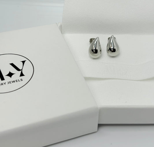 Sterling Silver Teardrop Stud Earrings