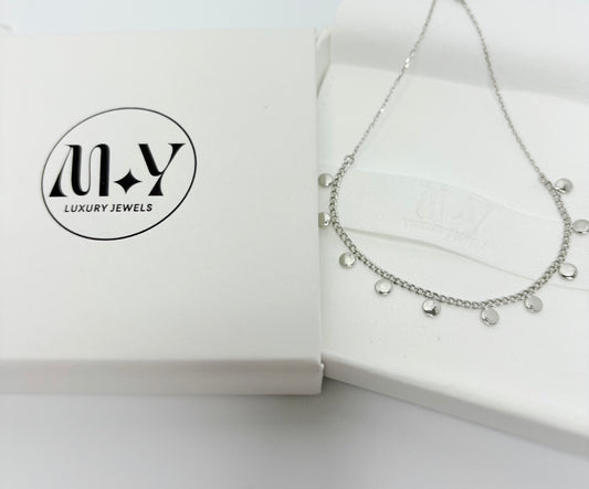 Gold Dipped Disc Fringe Anklet
