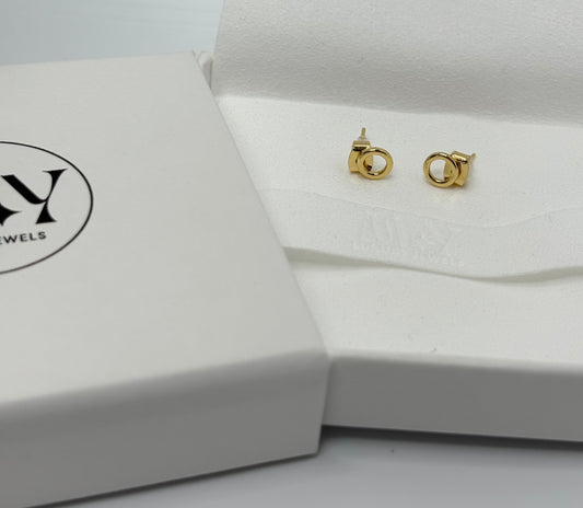 Circle Gold Dipped Stud Earrings