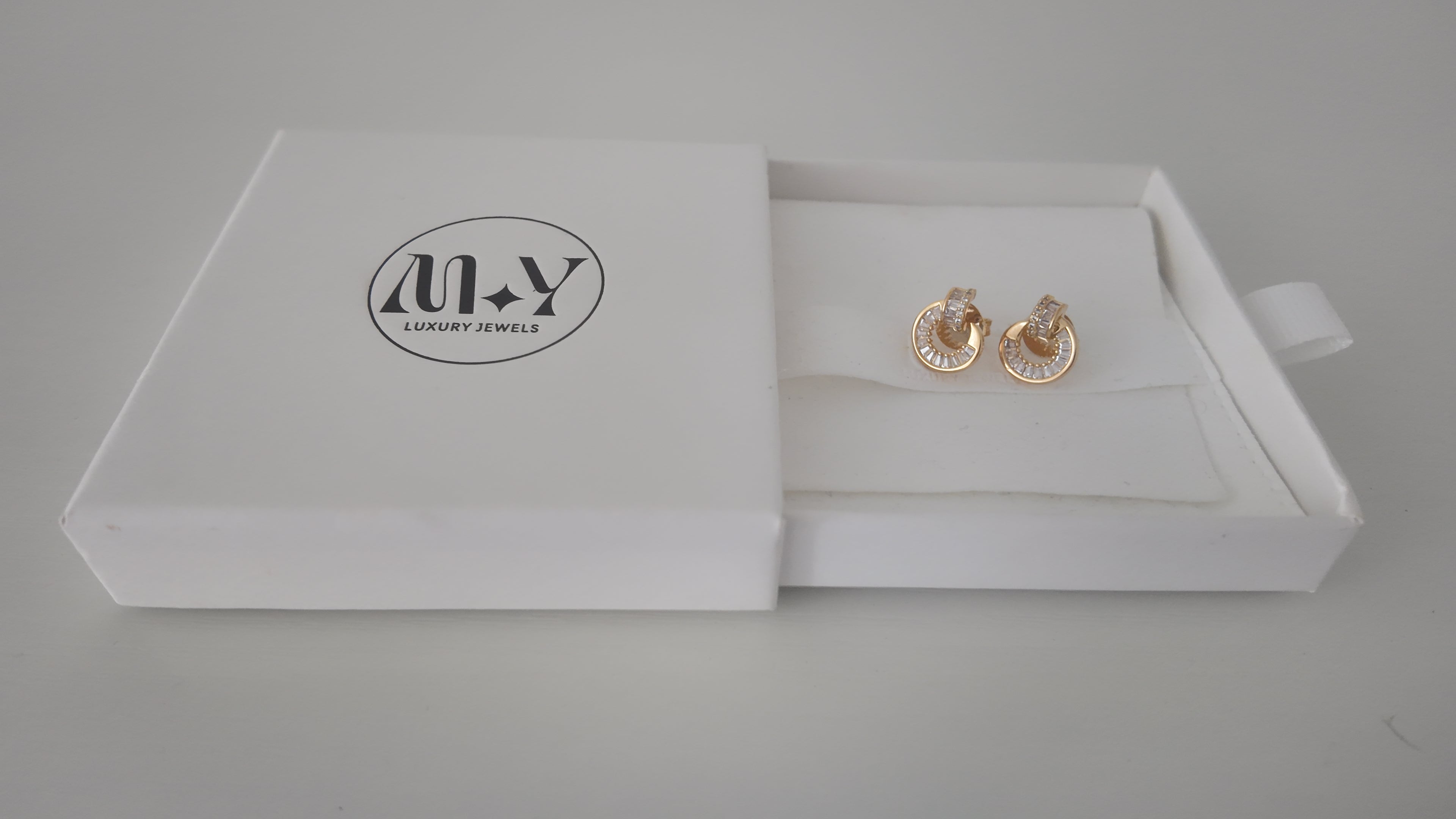 18k Gold Nail Pave Earrings