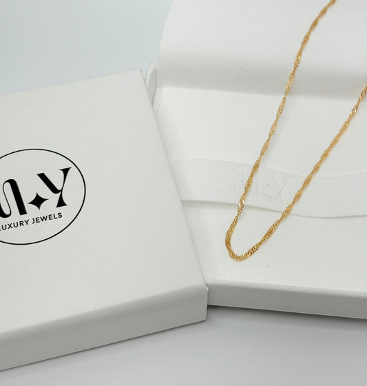 18k Gold Twisted Chain Necklace