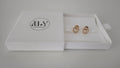 18k Gold Circle Pave Stud Earrings