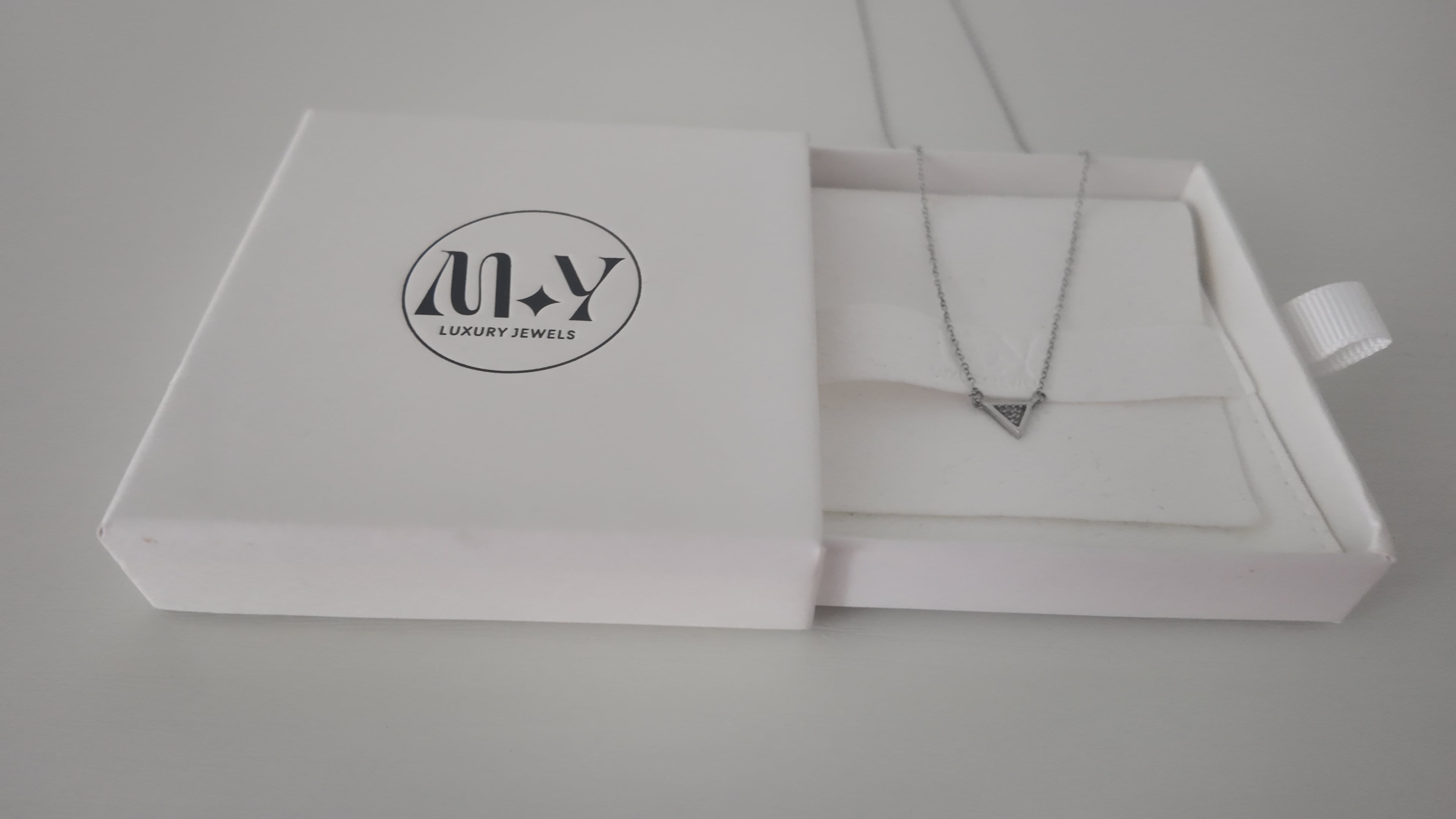Sterling Silver Triangle Pendant Short Necklace