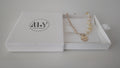 Hammered Metal Charm Natural Stone And Pearl Beaded Anklet