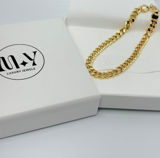 18K Gold Filled Curb Chain Bracelet