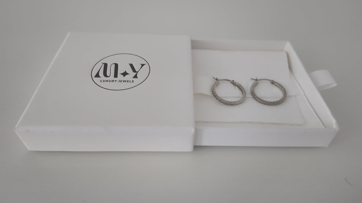 Silver Plated Textured Hoop Earrings