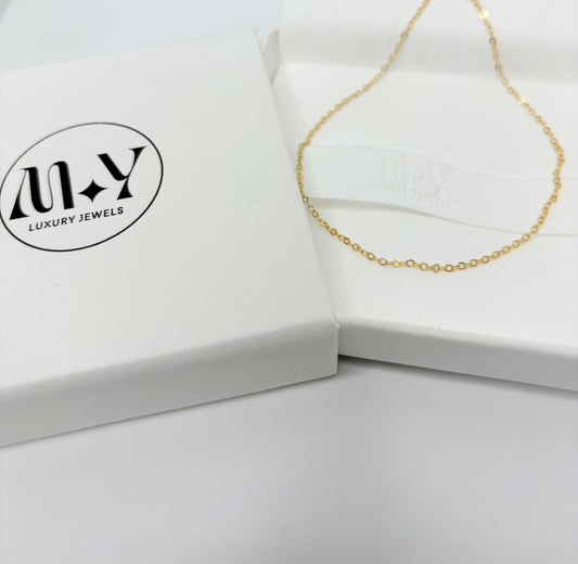 18k Gold Rolo Chain Anklet