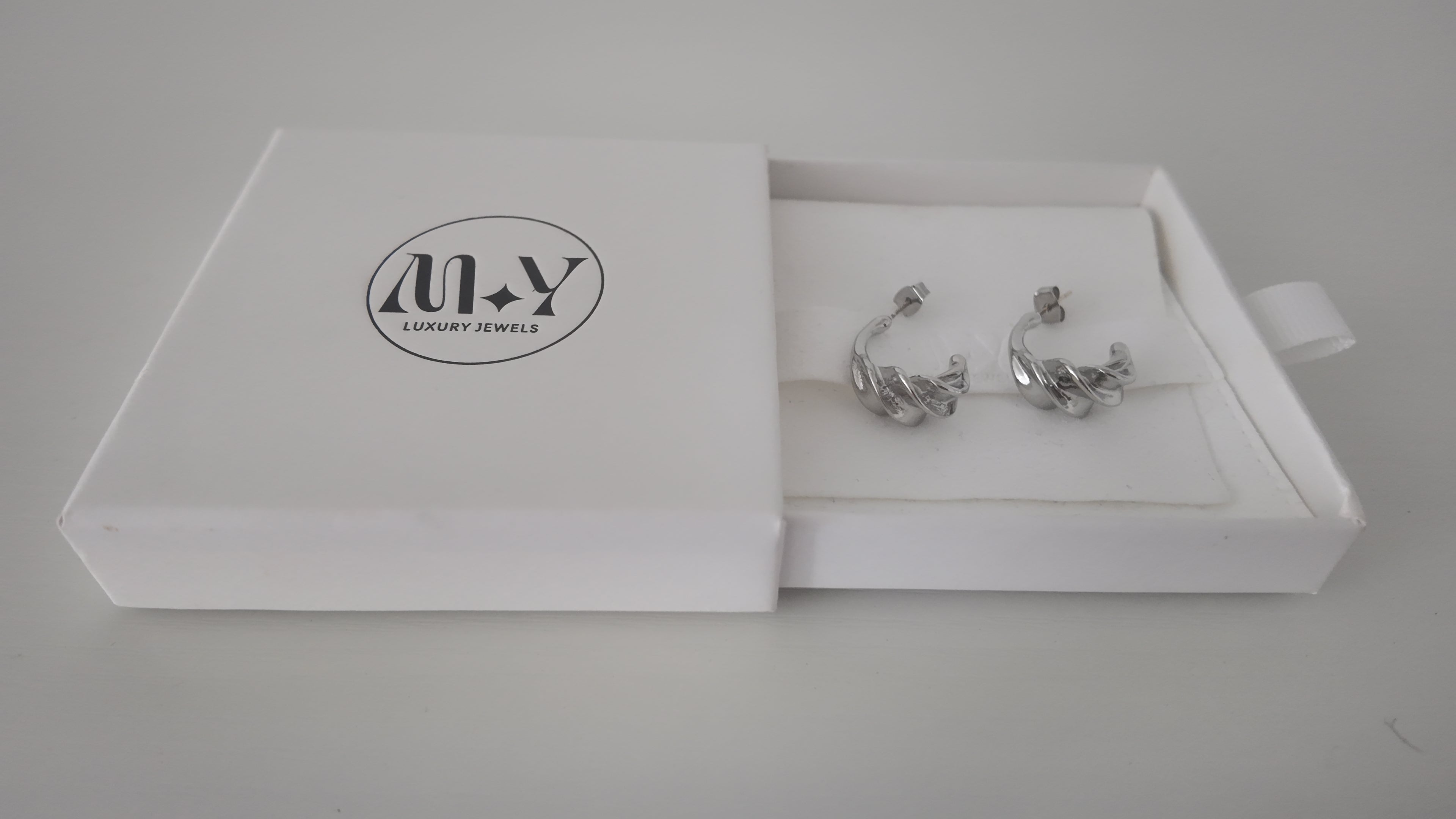 Sterling Silver Textured Hoop Earrings