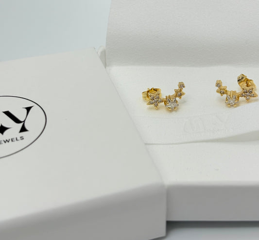 18k Gold Star Stud Earrings