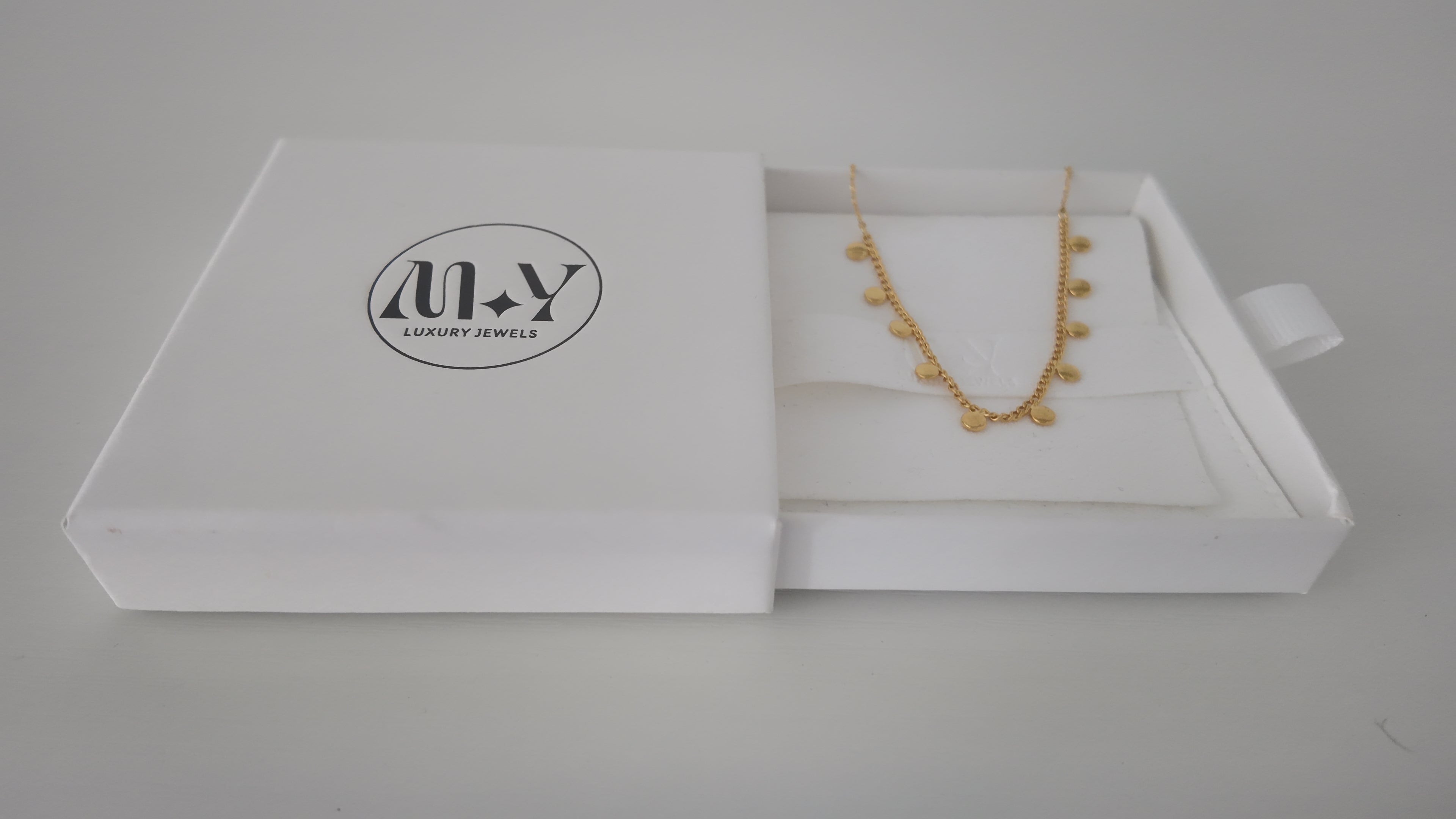 Gold Dipped Disc Fringe Anklet