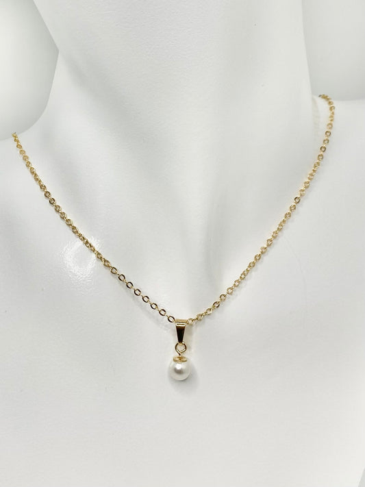 18K Gold Dipped Pearl Pendant Necklace Set