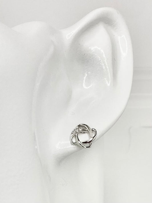 Interlocked Metal Stud Earrings