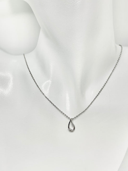 Stone Teardrop Pendant Short Necklace