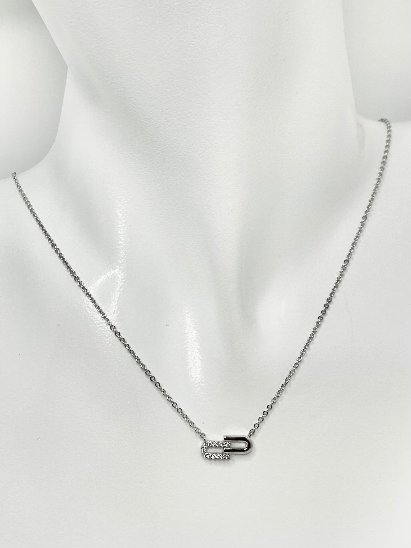 Pave Pendant Short Chain Necklace