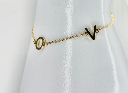 LOVE Letter Station Gold Dipped Anklet